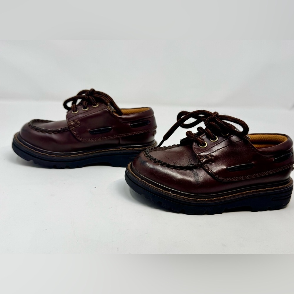 SmartFit Oxfords dress shoes in brown leather; Size 8